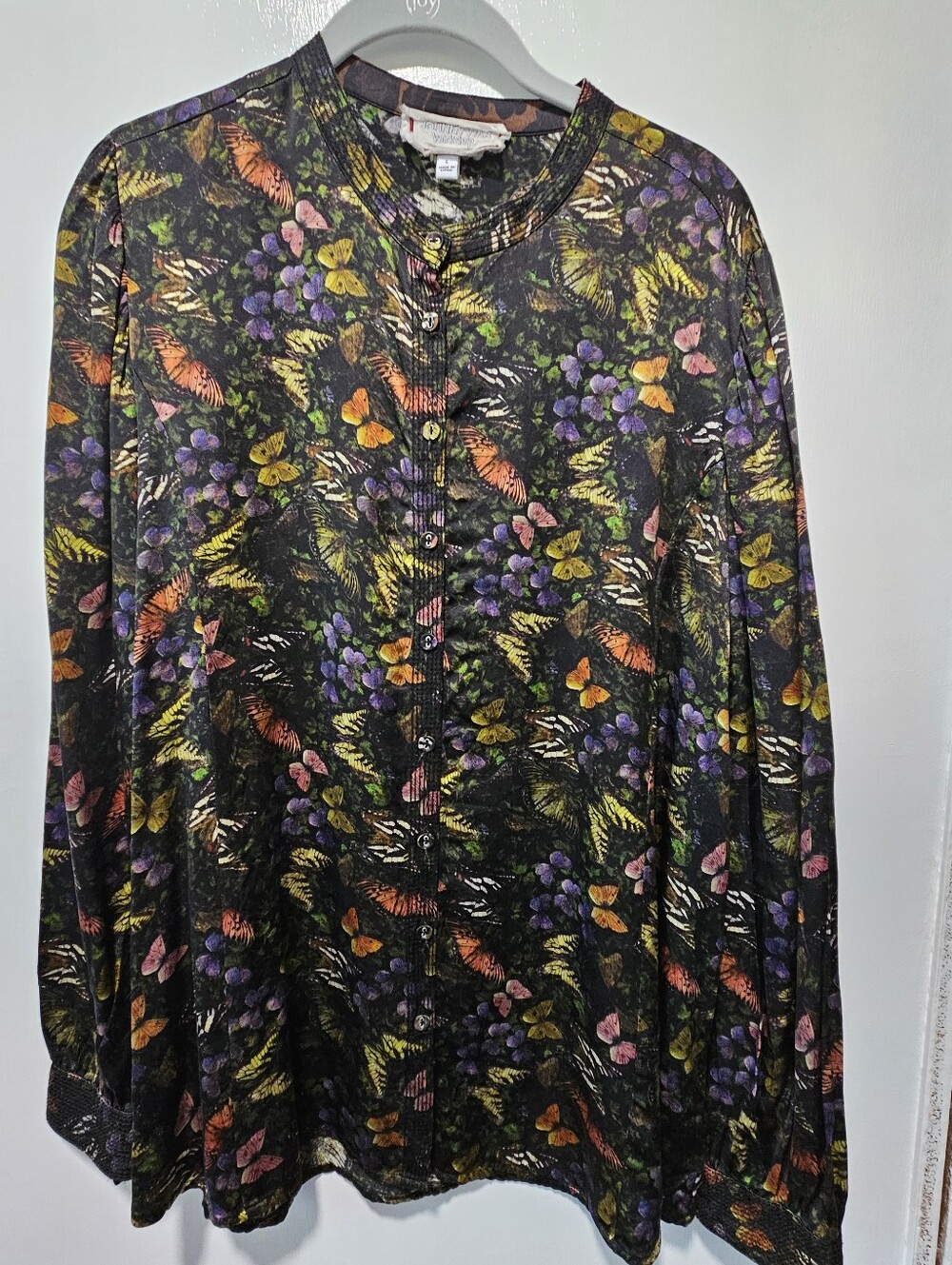 Johnny Was Workshop Midnight Mariposa Blouse